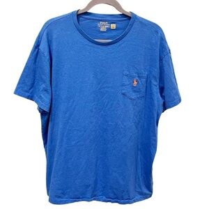 Ralph Lauren T-Shirt Men's XL Classic Fit Blue Saturn Embroidered Pocket Logo